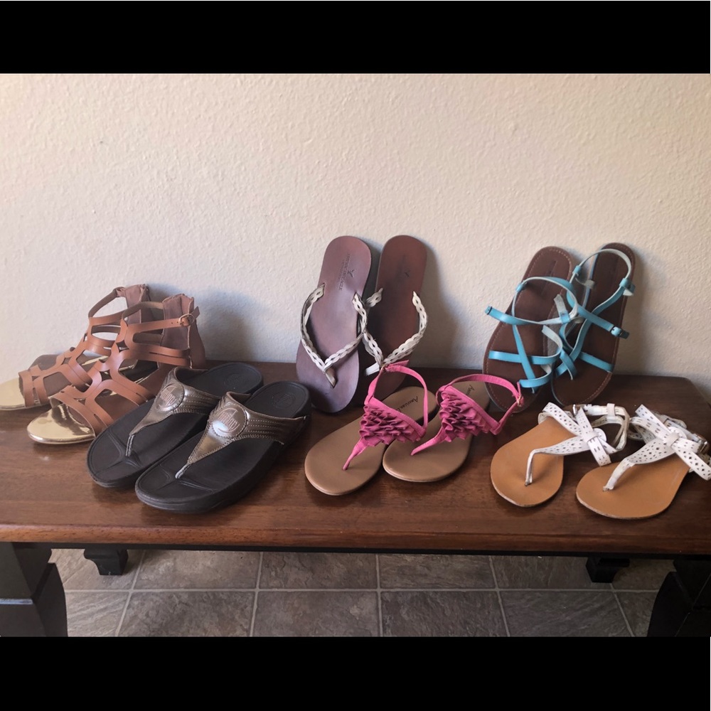Bundle of Flat Sandals and Slippers Sz 8